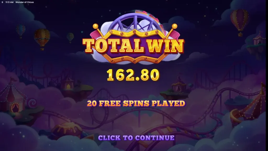 Wonder of Circus slot machine neon carnival theme